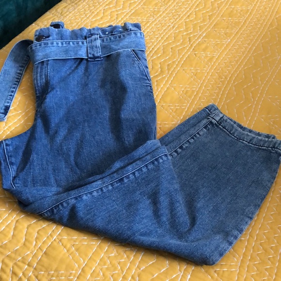 Super High Waisted Belted Paperbag Jeans NWOT - Picture 3 of 4